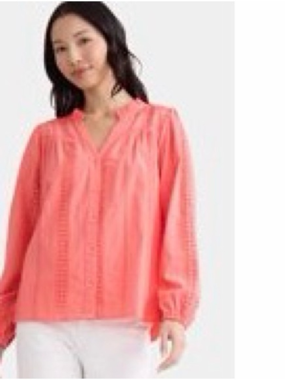 Time and Tru Women's Eyelet
Embroidered Peasant Blouse L